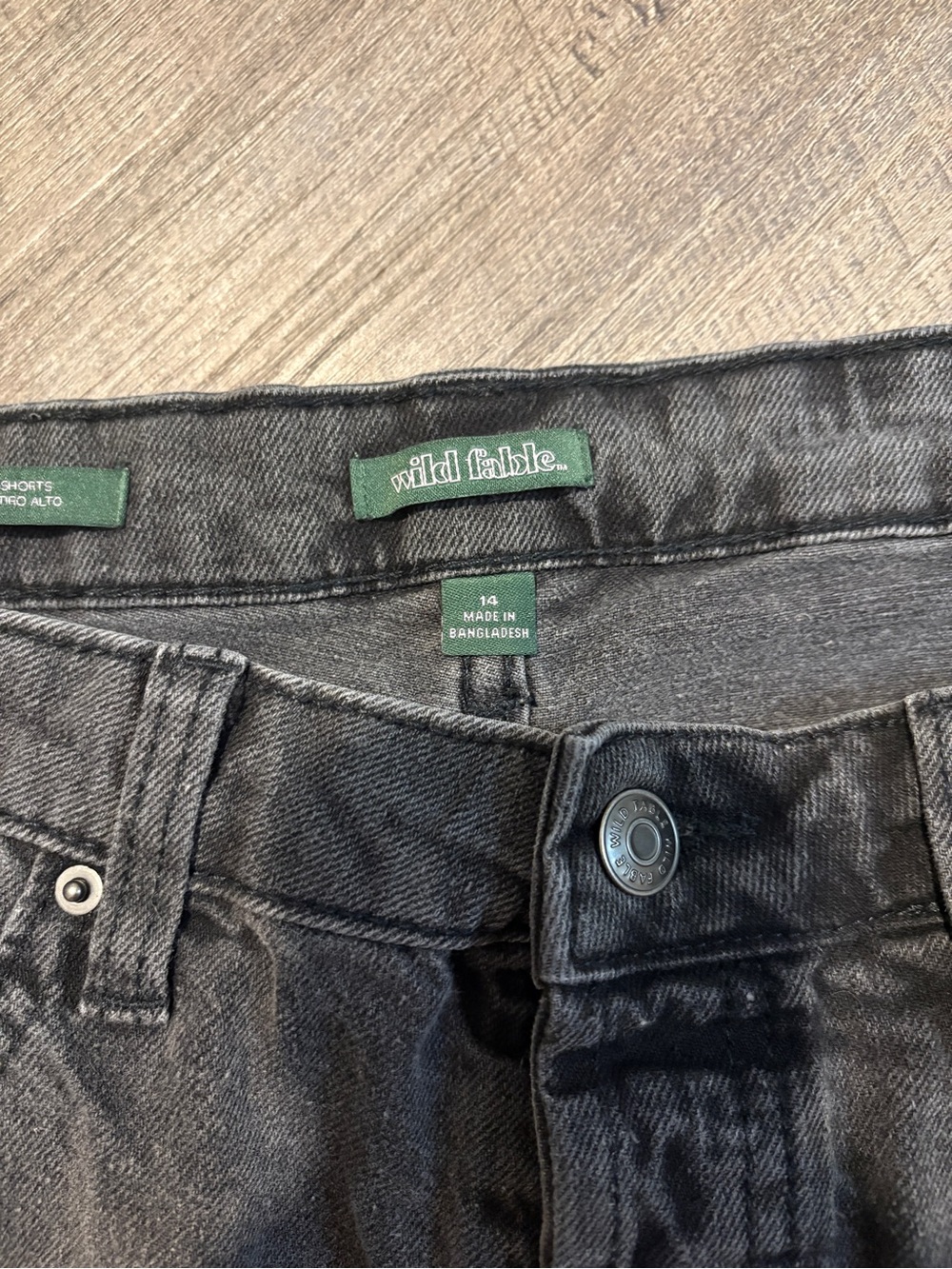 High-Waist Black Distressed Women's Denim Shorts - Picture 3 of 3
